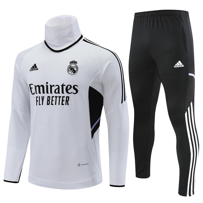 AAA Quality Real Madrid 22/23 Tracksuit - White/Black